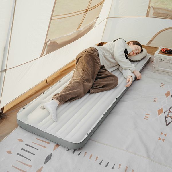 Матрац туристичний надувний одномісний Naturehike CNK2450WS034, 198х68х9.5 см, білий, для кемпінгу із мішком для надування 6975641888048 фото