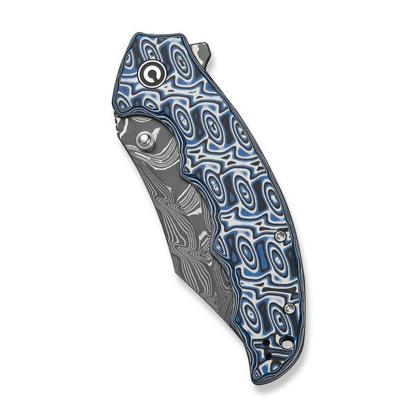 Ніж складаний туристичний Civivi Pentad (8.8 см) Damascus / Micarta синій/білий C24068-DS1 фото