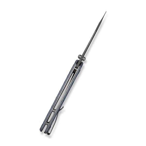 Ніж складаний туристичний Civivi Pentad (8.8 см) Damascus / Micarta синій/білий C24068-DS1 фото