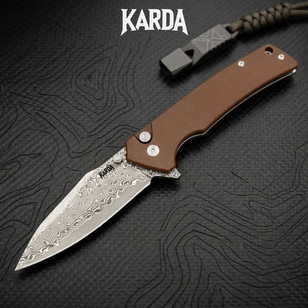 Нож Складной Karda J313 Brown Damascus J313BR фото