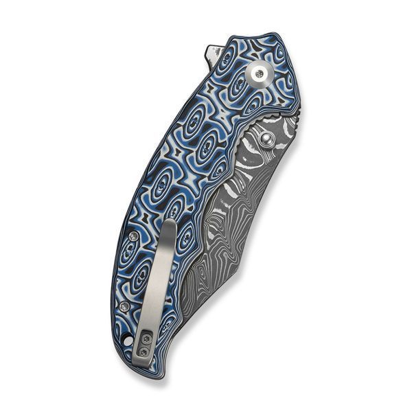 Ніж складаний туристичний Civivi Pentad (8.8 см) Damascus / Micarta синій/білий C24068-DS1 фото