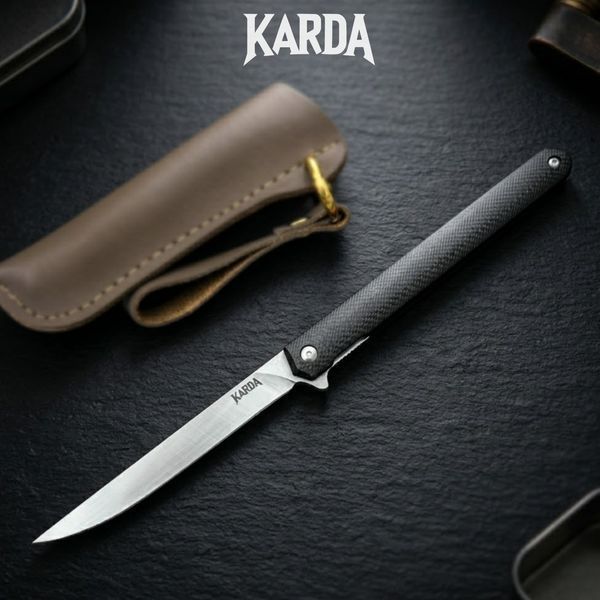 Нож складной Karda J097 black handle drop blade 1542 фото
