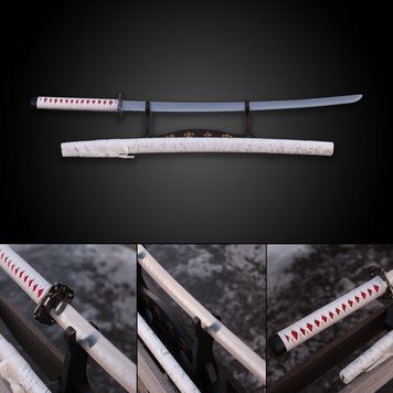 Катана Сувенирная White-Red laminated steel 1642 фото