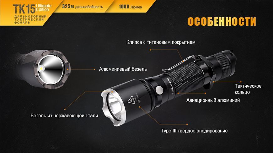 Фонарь ручной Fenix ​​TK15UE2016gr 45311 фото