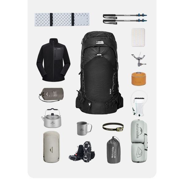 Рюкзак туристичний Naturehike Helium CNK2450XB014, 70 л, чорний, M 71004 фото