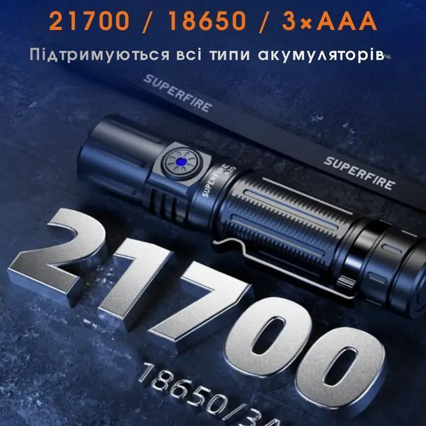 Ліхтарик з високою автономністю і режимом extremely light SuperFire A20 SF-A20 фото