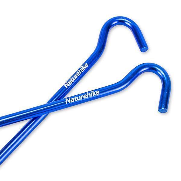 Кілки з гачком алюмінієві Naturehike NH15A008-I, 16 см , блакитний (8 шт) 6927595717806B фото
