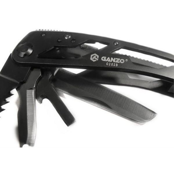 Мультитул Ganzo G202B, (16.5 см) 24 функції, чорний + біти та чохол G202B фото