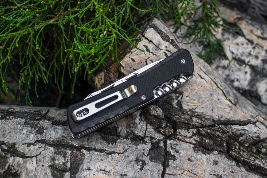 Багатофункціональний ніж Ruike Trekker LD32-B, (8.5 см) 12C27 / G10 чорний, 11 інстр. LD32-B фото