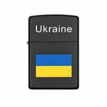 Запальничка бензинова Україна 🇺🇦 No4483 Флаг Черная Матовая 1583 фото