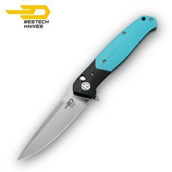 Нож Складной BESTECH SWORDFISH BG62F Black and Light Blue G10 BG62F фото