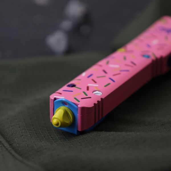 Ніж Фронтального викиду Microtech Ultratech EXCLUSIVE Dessert Warrior Donut Pink (Drop point) 1745 фото