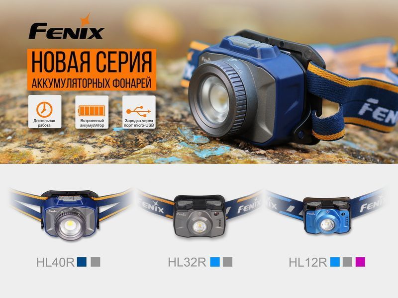 Ліхтар налобний Fenix HL32R сірий 45005 фото