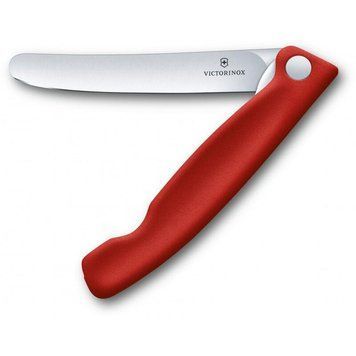 Ніж кухонний складний Victorinox SwissClassic 11 см, заокруглений, червоний, блістер 4009019 фото