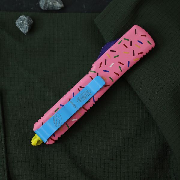 Ніж Фронтального викиду Microtech Ultratech EXCLUSIVE Dessert Warrior Donut Pink 1744 фото