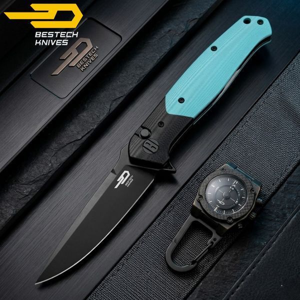 Нож Складной BESTECH SWORDFISH BG62E Black and Light Blue G10 BG62E фото