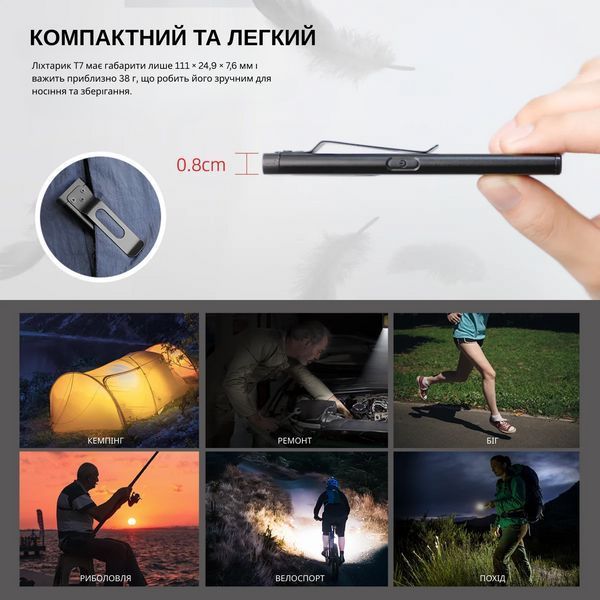 Компактний EDC ліхтарик Warsun T7 Pro. T7 фото