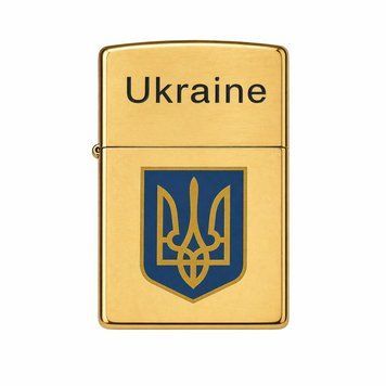 Запальничка бензинова Україна 🇺🇦 №4483 Герб Золото 1581 фото
