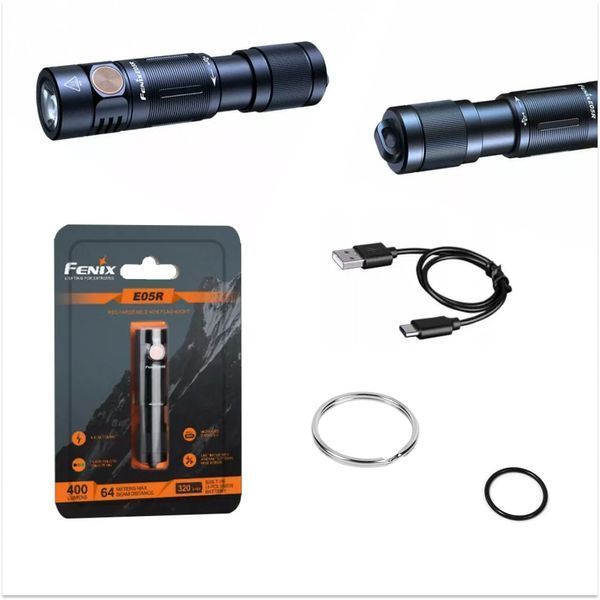 Фонарь ручной Fenix E05R черный E05Rblk фото