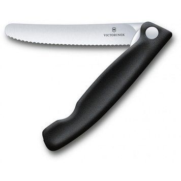 Ніж кухонний складний Victorinox SwissClassic 11 см, сер., заокруглений, чорний, блістер 4009021 фото