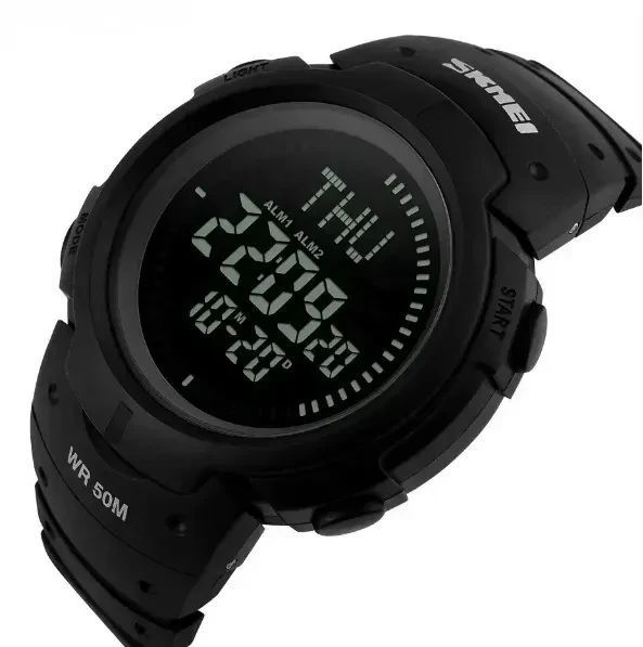 Мужские часы Skmei 1231BK All Black Smart Watch + Compass 1166 фото