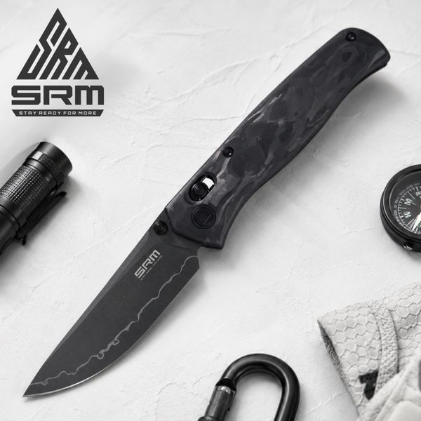 Ніж складаний туристичний SRM Medal 255L-FB2 (8.2 см) 140Cr / карбон чорний 255L-FB2 фото