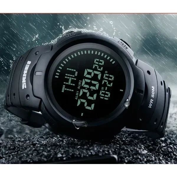 Мужские часы Skmei 1231BK All Black Smart Watch + Compass 1166 фото