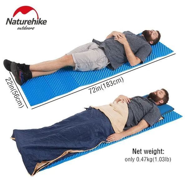 Килимок складний IXPE Naturehike NH19QD008, алюмінієва плівка, 185x56х1,8 см, блакитний 6927595738108 фото