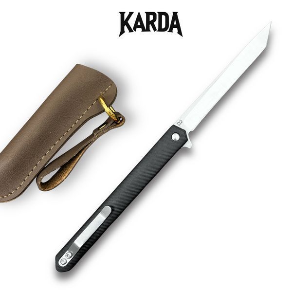 Ніж складний Karda J097 black handle tanto blade 1541 фото