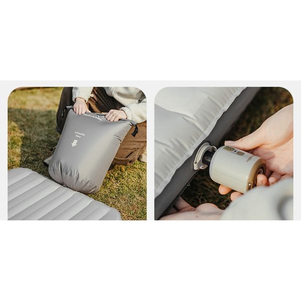 Матрац туристичний надувний одномісний Naturehike CNK2450WS034, 198х68х9.5 см, коричневий, для кемпінгу із мішком для надування 6927595798881 фото