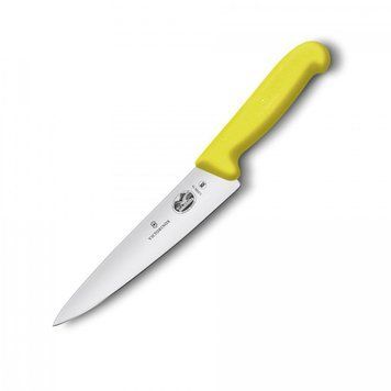 Нож кухонный разделочный Victorinox Fibrox 19 см желтый. 4007430 фото