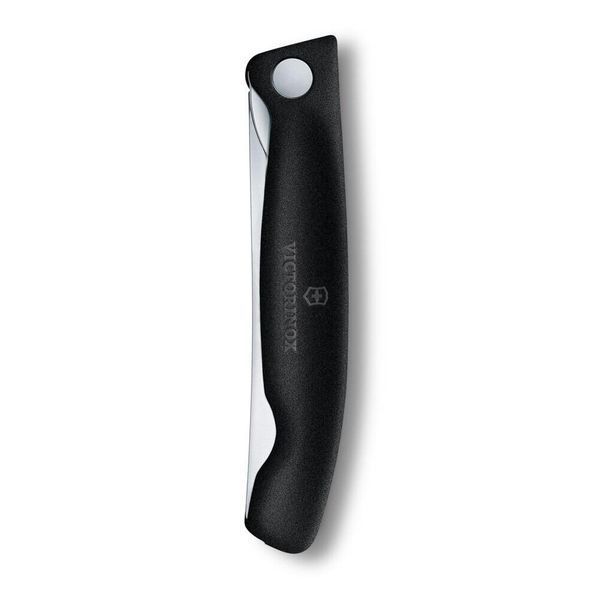Ніж кухонний складний Victorinox SwissClassic 11 см, серрейтор, заокруглений, чорний 4009621 фото