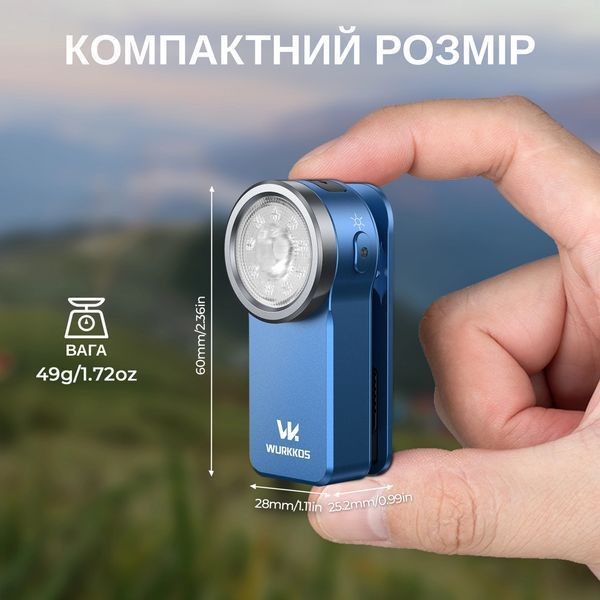 Компактний ліхтарик Wurkkos HD03 680LM Blue HD03-CSP-BL-6K-2 фото