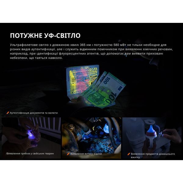 Ліхтар наключний Fenix E06R, чорно-коричневий | Лімітована серія 72431 фото