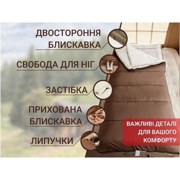 Спальний мішок 3 в 1 Naturehike CR450 CNH22SD011, коричневий 6927595712078 фото