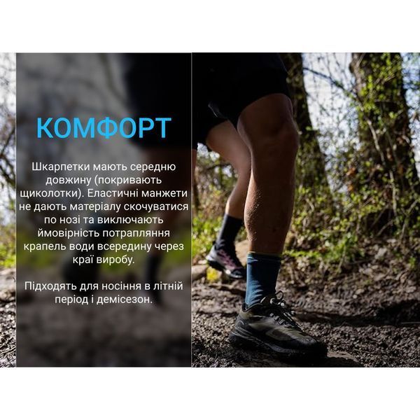 Шкарпетки водонепроникні Dexshell Running Lite 2.0 Socks, сірі, розмір S (36-38) DS20610TLG2.0-S фото