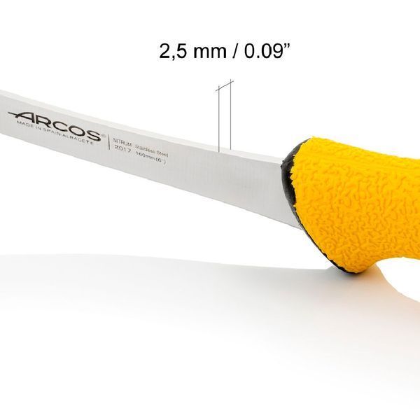Ніж обробний напівжорсткий Arcos 160 мм зі скошеним лезом серія "DUO PRO" 201700 фото