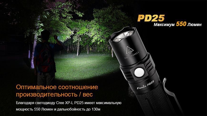 Фонарь ручной Fenix ​​PD25+16340 USB 44478 фото