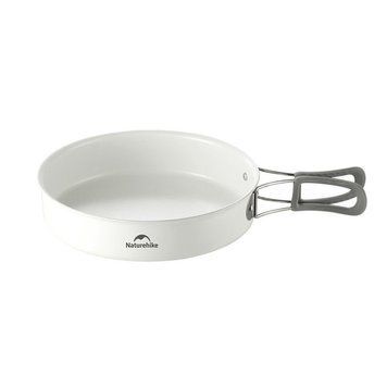 Сковорідка зі складаною ручкою Naturehike CNK2450CF013, 17,5 см, алюміній, біла 70936 фото