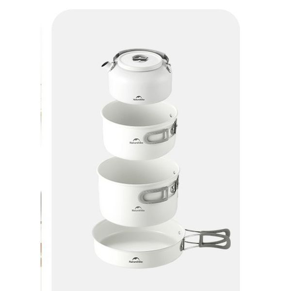 Сковорідка зі складаною ручкою Naturehike CNK2450CF013, 17,5 см, алюміній, біла 70936 фото