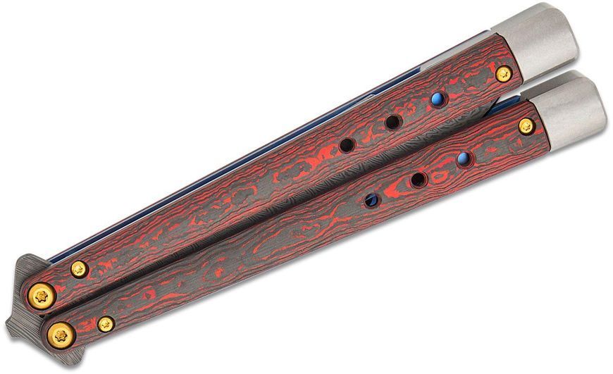 Нож Benchmade "Necron Limited", balisong, weehawk dama, lava flow fat carbon 4009039 фото