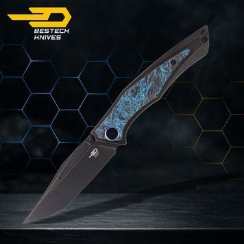 Ніж Складаний BESTECH TOGATTA BT2102H Titanium + Black & Blue Carbon Fiber M390 BT2102H фото