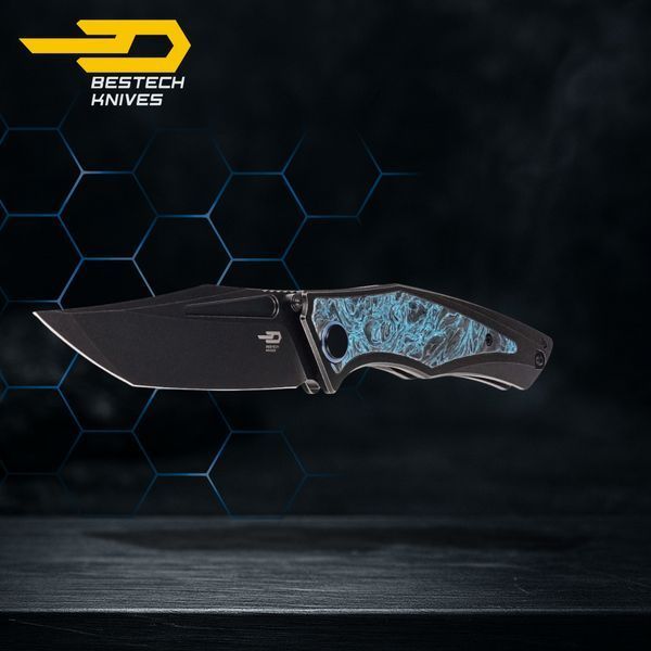 Нож Складной BESTECH TOGATTA BT2102H Titanium + Black & Blue Carbon Fiber M390 BT2102H фото