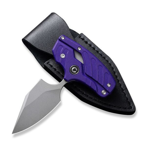 Ніж фіксований кишеньковий Civivi Typhoeus , (5.8 см) 14C28N / G10 фіолетовий з чохлом C21036-2 фото