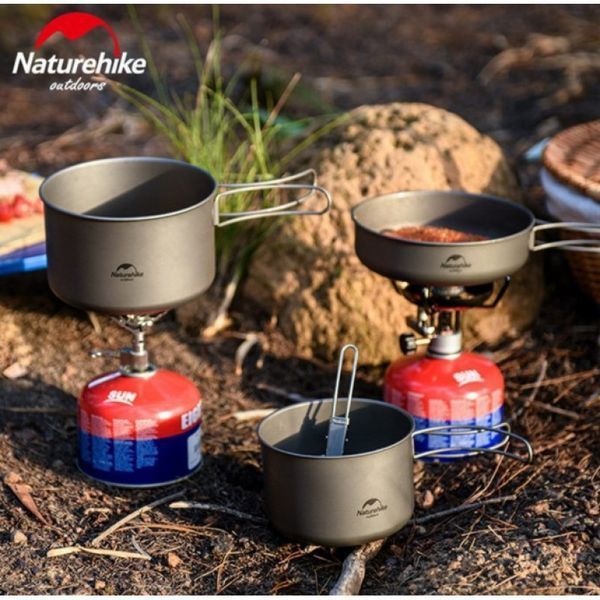 Кастрюля титановая со складной ручкой 1300 мл Naturehike NH18T202-B 6927595733561 фото