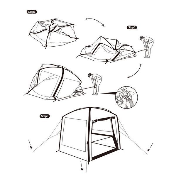 Тент для кемпінгу Naturehike Hexagon Inflatable NH20TM002 380*329*220 6927595746578 фото