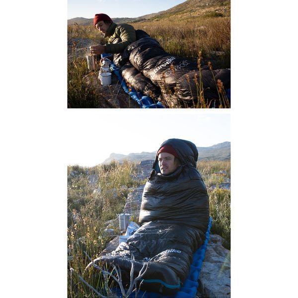 Спальник с натуральным пухом Naturehike CW400 NH18C400-D, р-р L, черно-голубой 6976507666831 фото