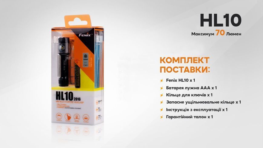 Фонарь налобный Fenix ​​HL10 black 61346 фото