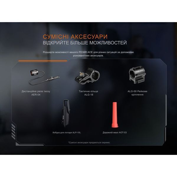 Ліхтар тактичний ручний Fenix PD36R ACE 3000 лм PD36RACE фото