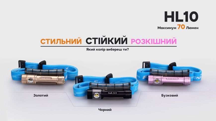 Ліхтар налобний Fenix HL10 gold 61347 фото